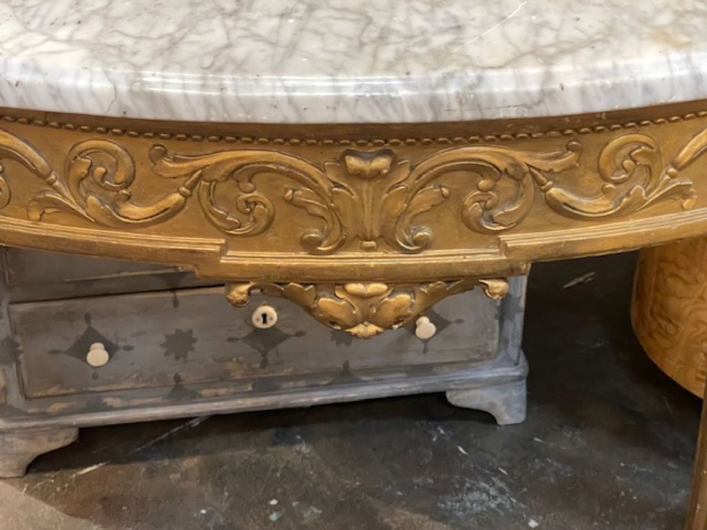 19th c. French Louis XVI Giltwood Console - Image 6