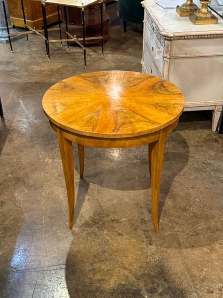19th c. German Biedermeier Walnut Table - Image 6