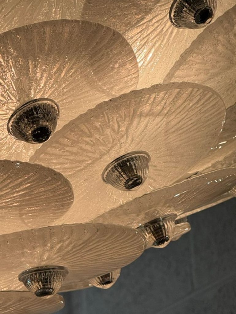 Murano Frost Disc Flush Mount Chandelier - Image 6