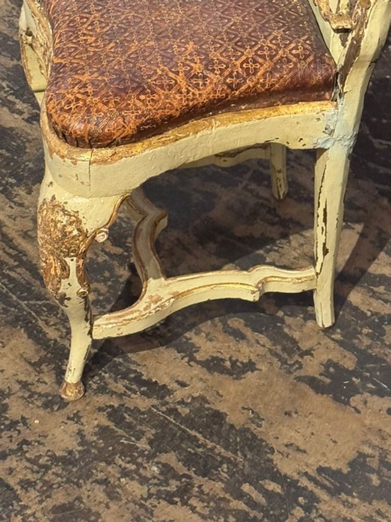 18th c. Italian Baroque Parcel Gilt Side Chair - Image 6