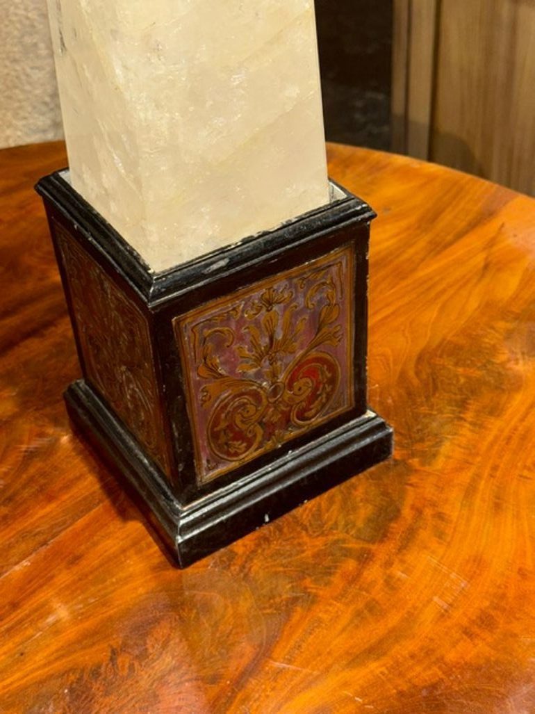Large 19th c. French Rock Crystal and Boulle Obelisk - Image 6