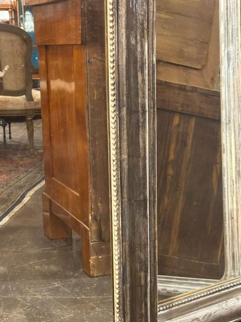 19th c. French Transitional Silver Leaf Mirror - Image 6