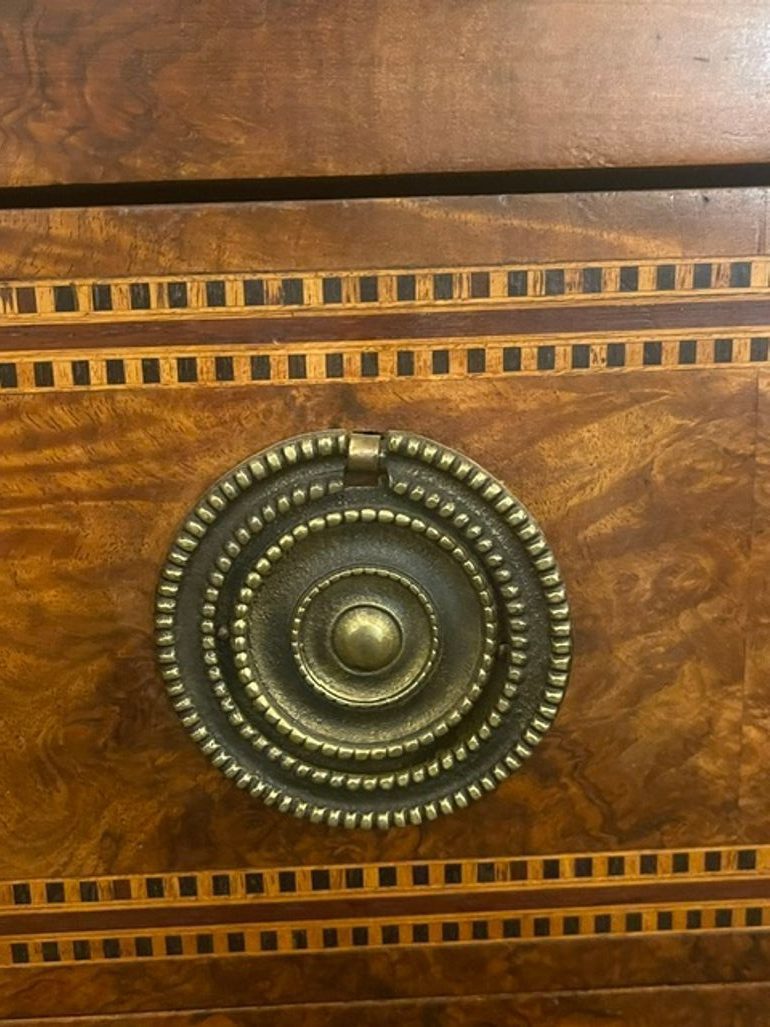 19th c. French Transitional Walnut Inlaid Commode - Image 7