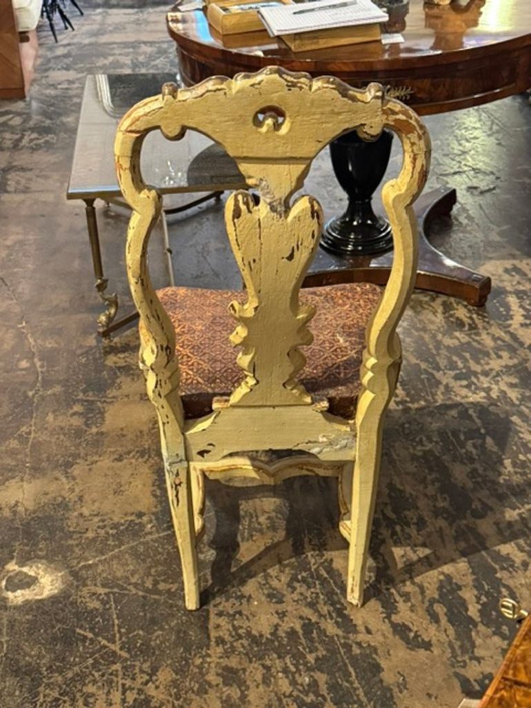 18th c. Italian Baroque Parcel Gilt Side Chair - Image 7