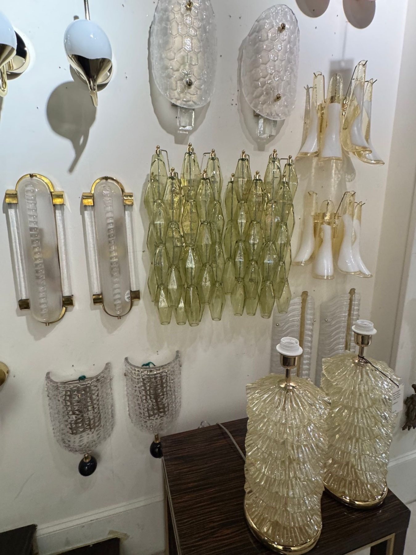 Pair of Murano Green Poliheder Sconces - Image 7