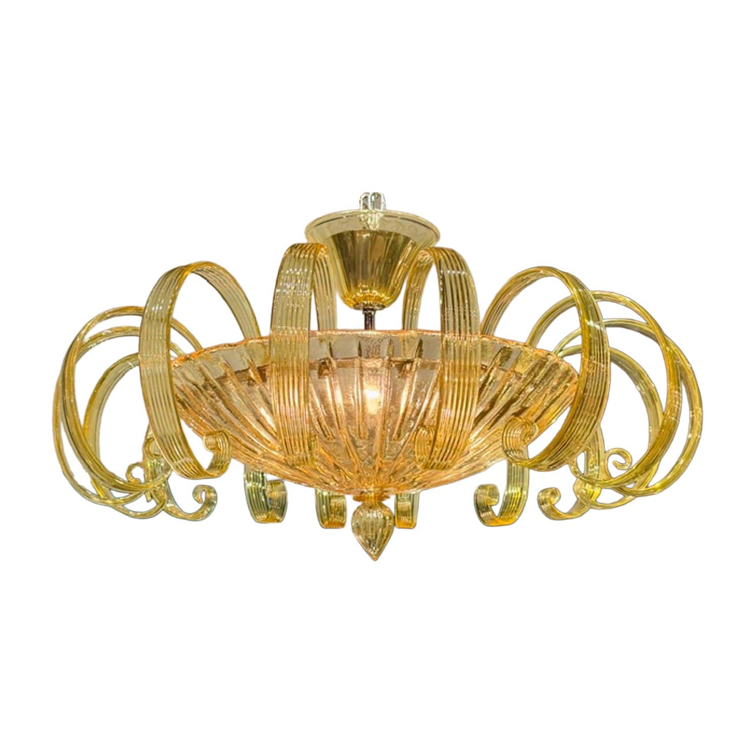 Murano Yellow Glass Chandelier