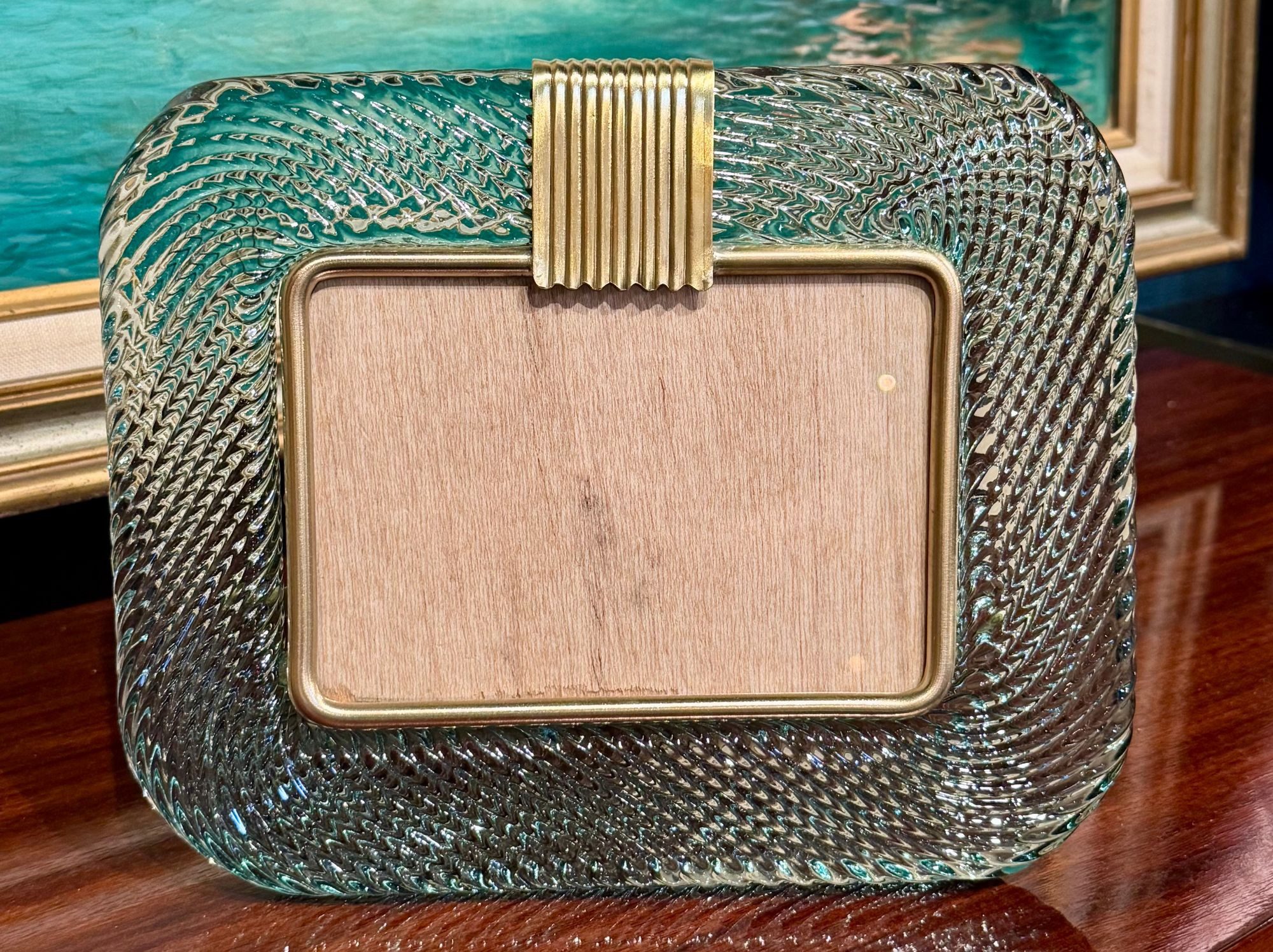 Italian Murano Fontana Green Picture Frame - Image 2