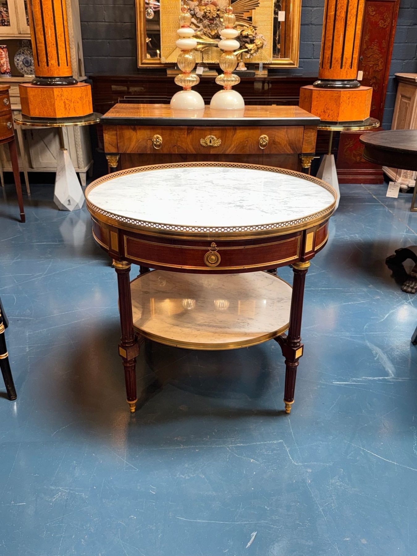 French Louis XVI Mahogany Center Table - Image 2