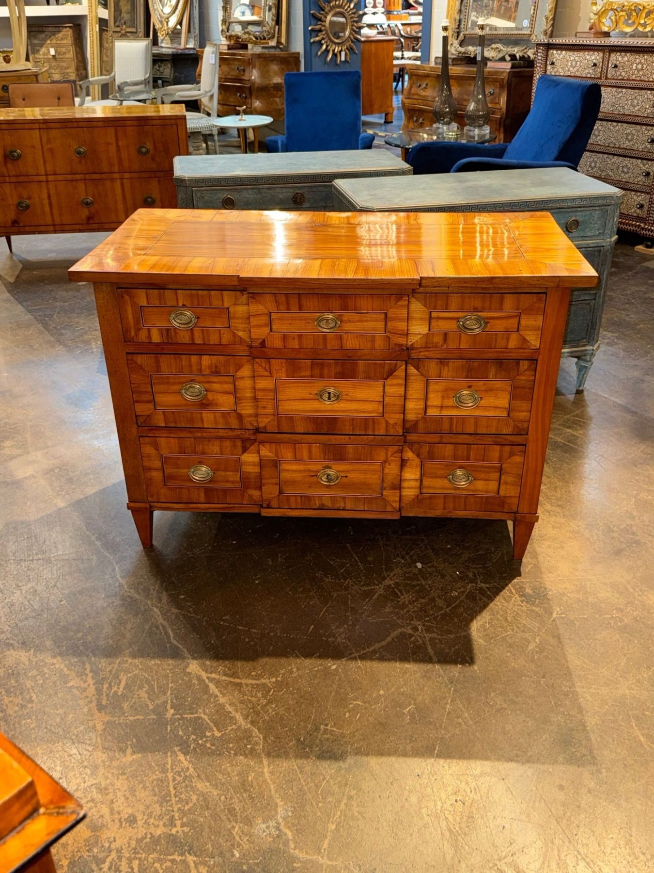 Period German Biedermeier Inlaid Walnut Commode - Image 2