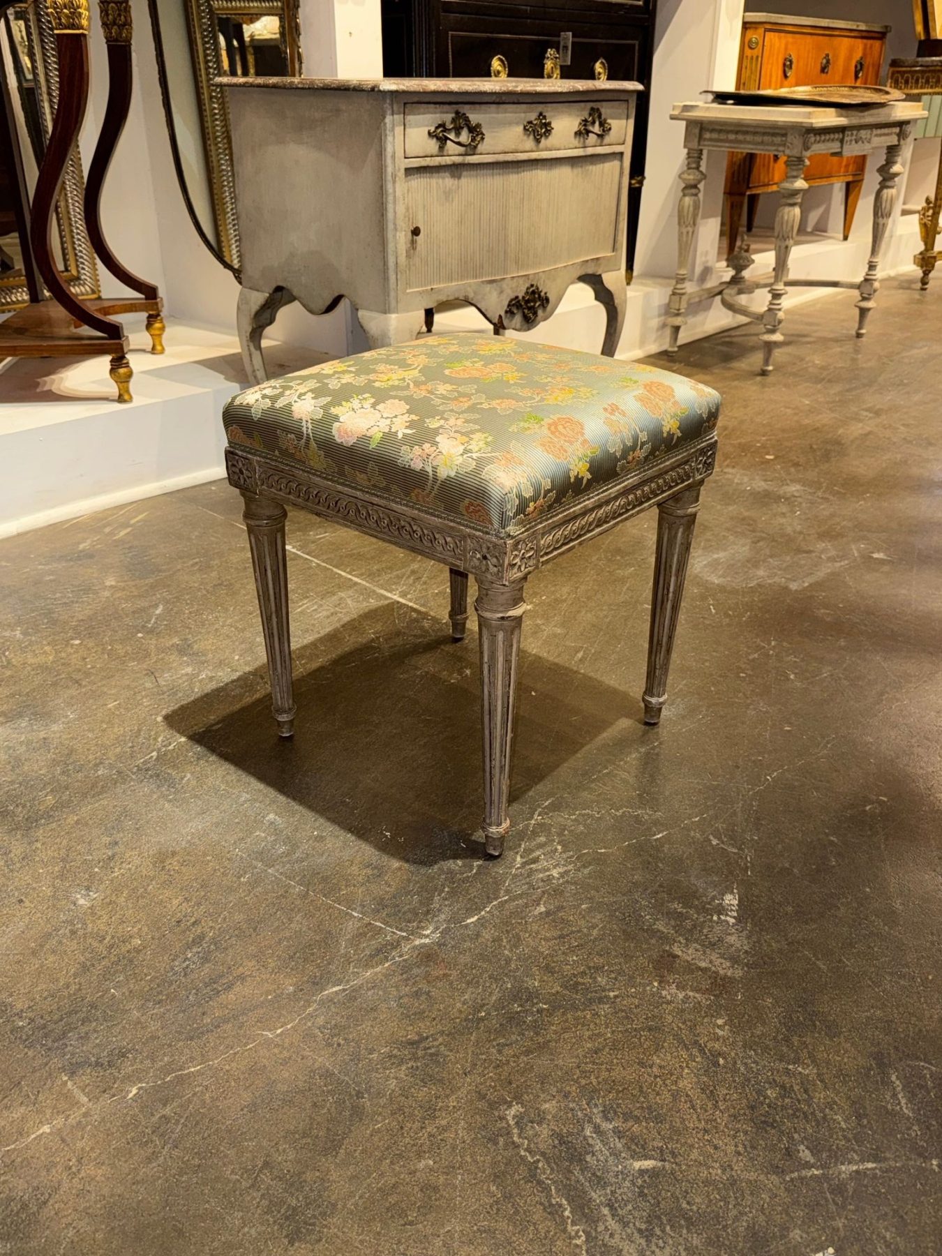 19th c. French Louis XVI Stool - Image 2