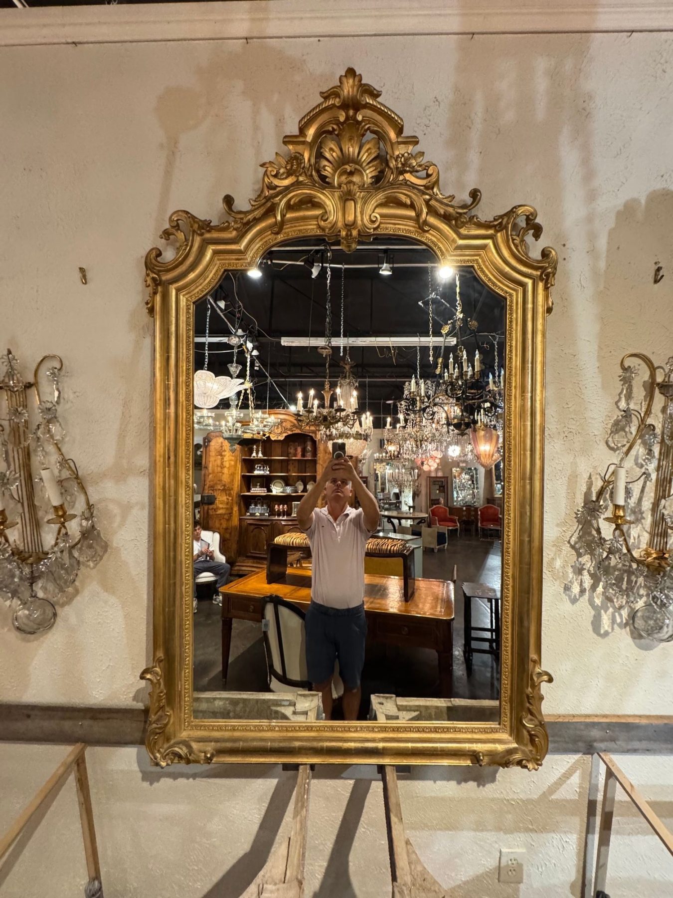 19th c. French Louis XVI Giltwood Mirror - Image 2
