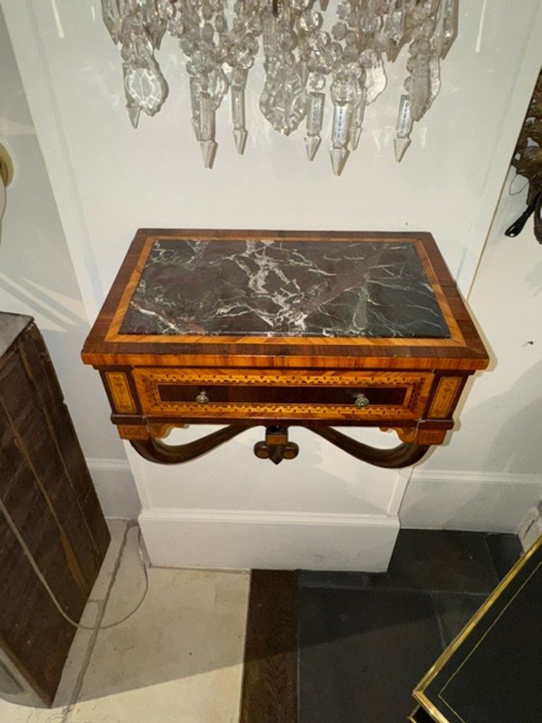 19th c. Italian Inlaid Mahogany Wall Console - Image 3