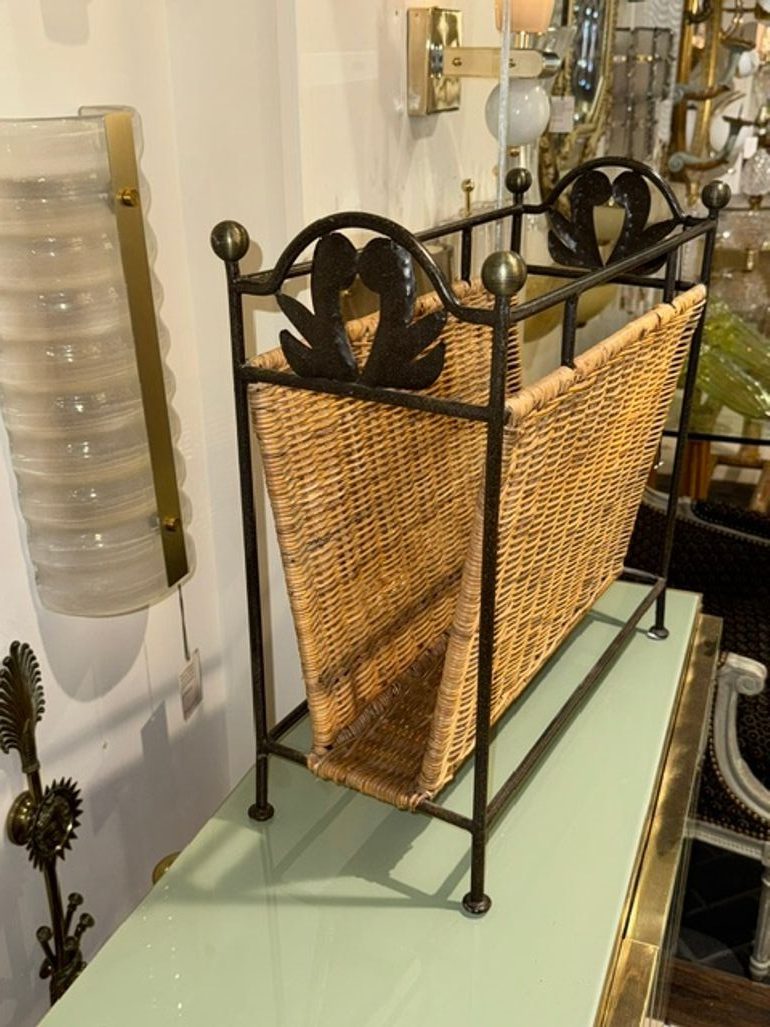French Mid-century Iron Magazine Stand - Image 3