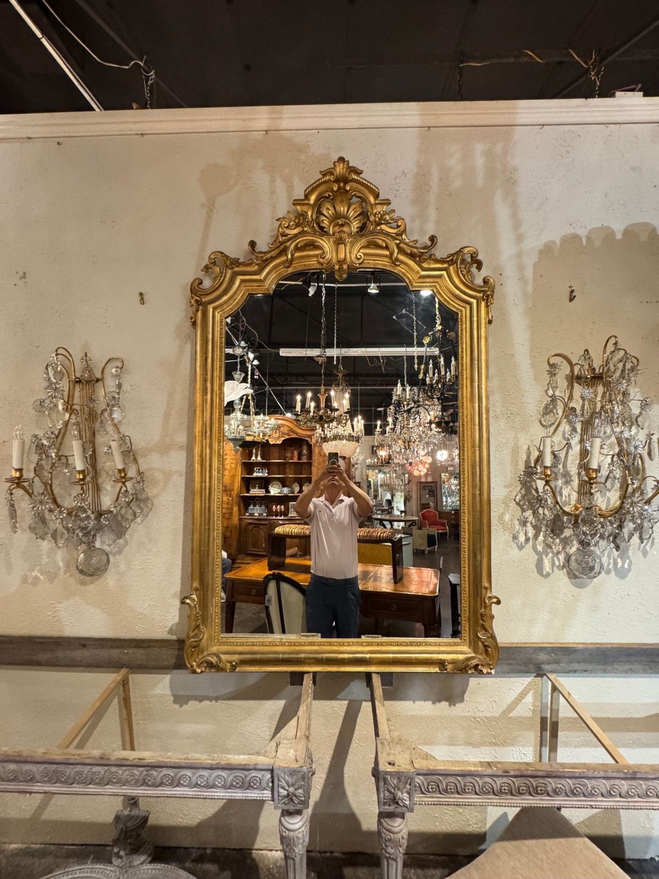 19th c. French Louis XVI Giltwood Mirror - Image 3