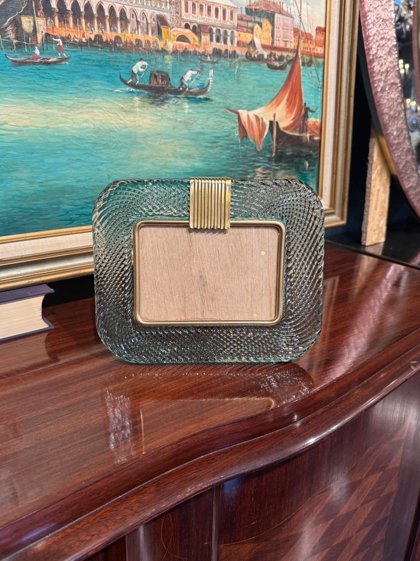 Italian Murano Fontana Green Picture Frame - Image 3
