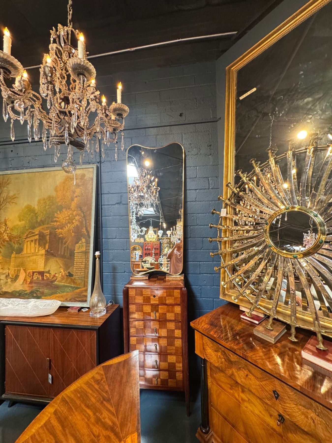 Italian Shaped Brass Mirror - Image 3