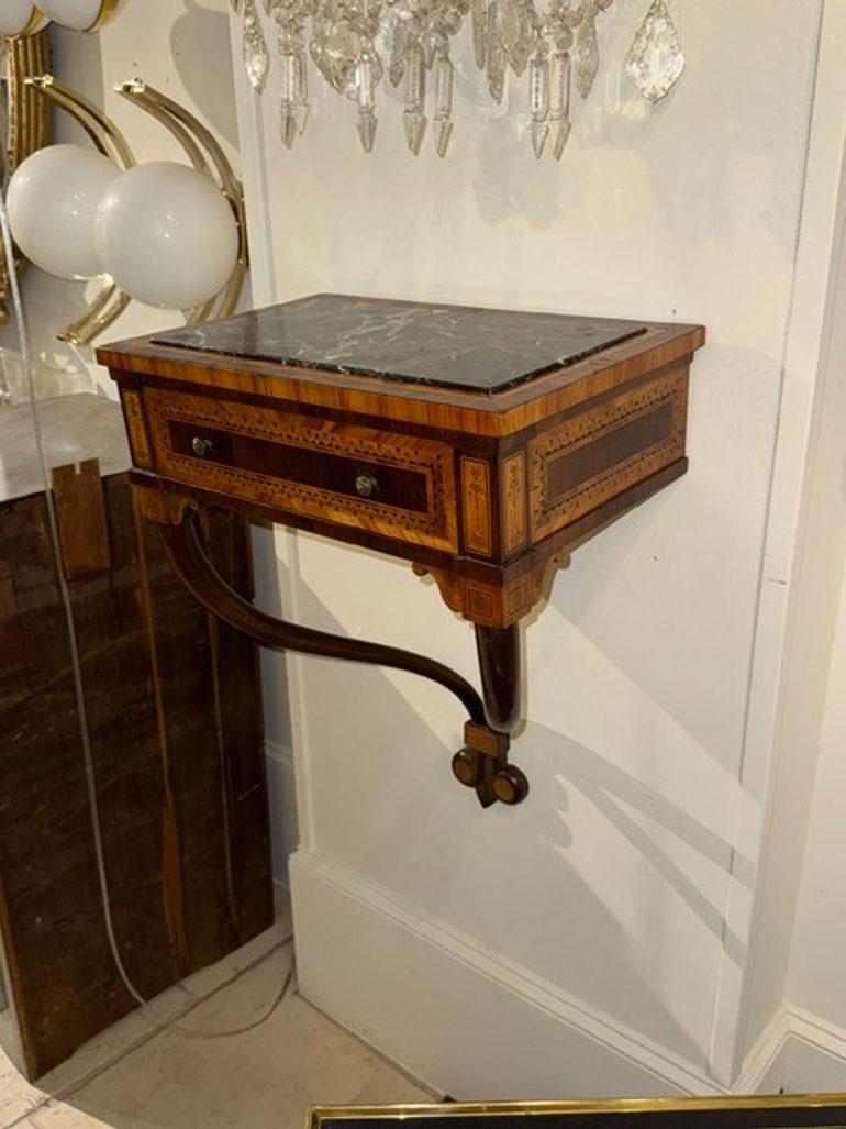 19th c. Italian Inlaid Mahogany Wall Console - Image 4