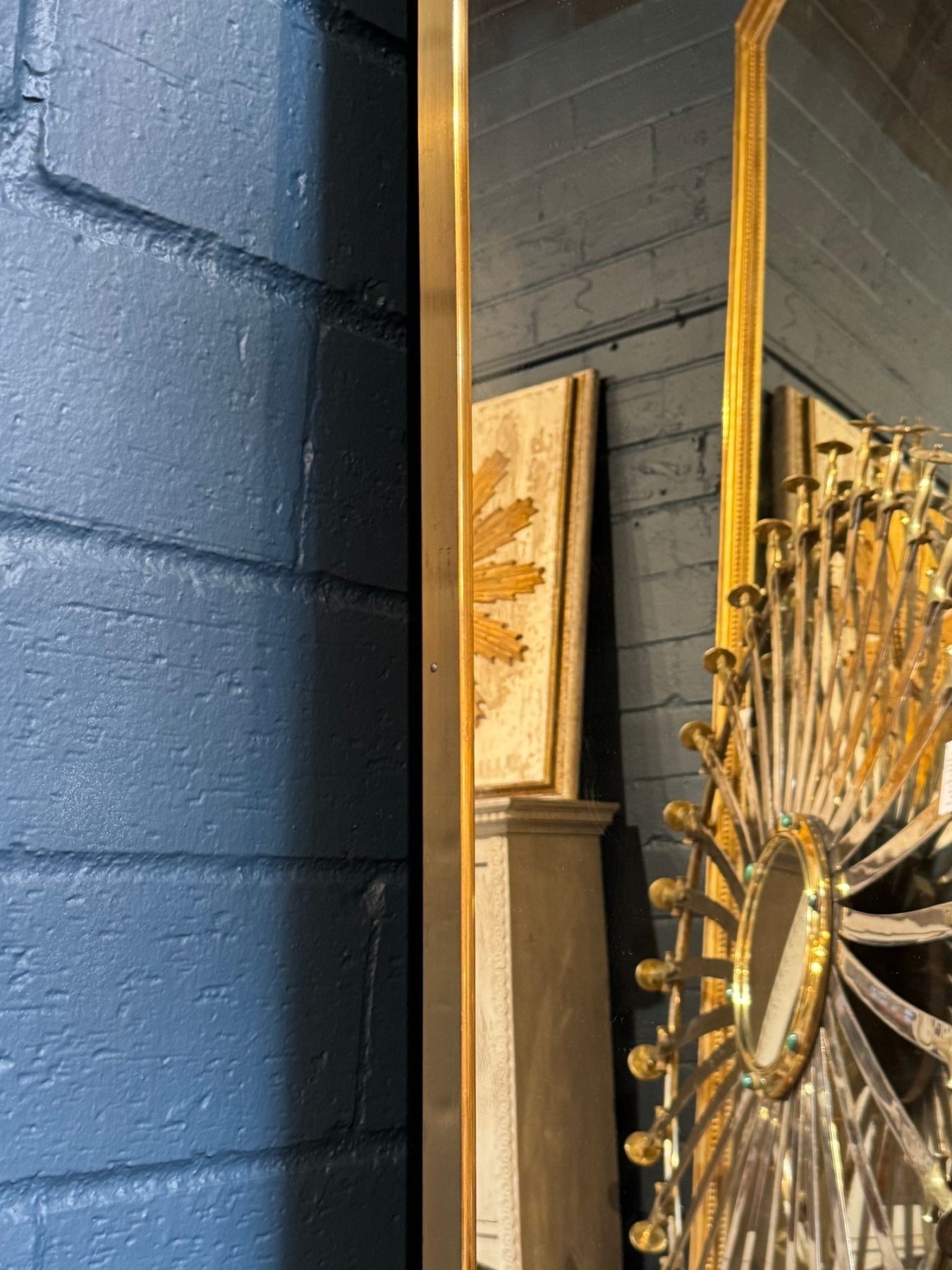 Italian Shaped Brass Mirror - Image 4