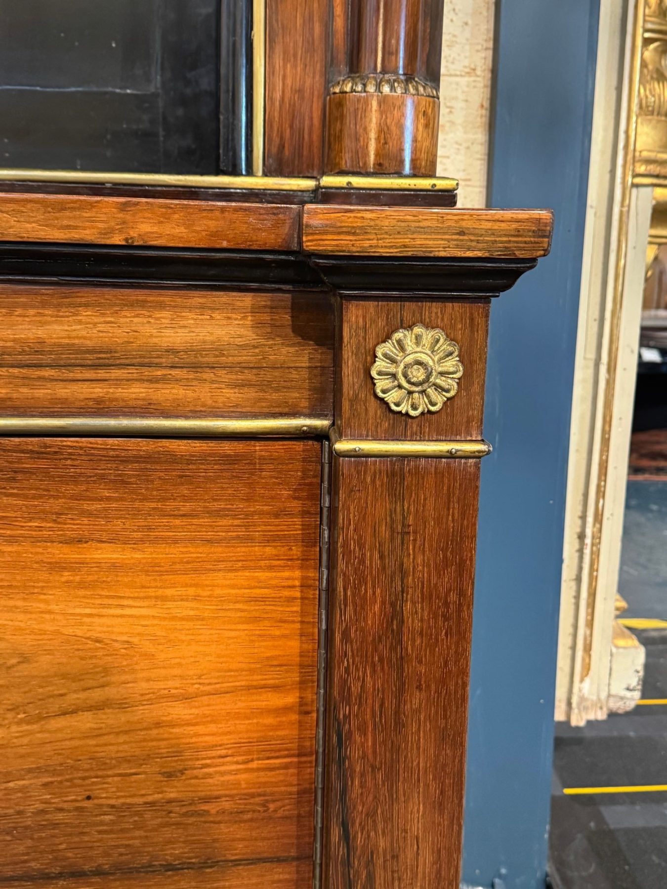 Pair of French Empire Walnut Display Cabinets - Image 4