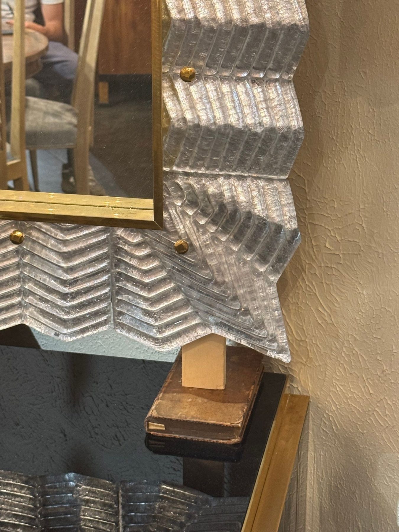 Murano Silver Glass Zigzag Mirror - Image 4