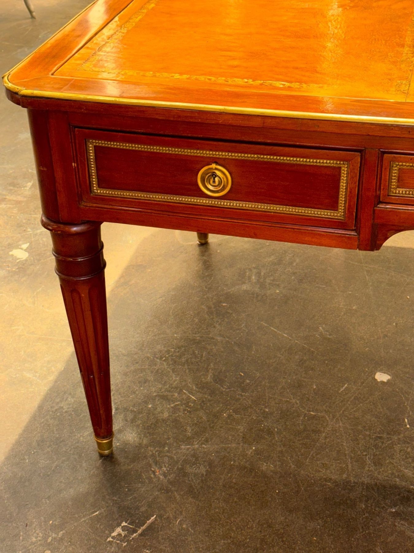 Large 19th c. French Louis XVI Walnut Bureau Plat - Image 4