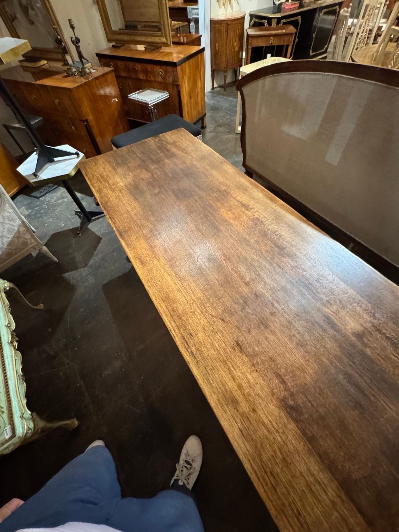 19th c. Spanish Walnut Trestle Table - Image 4