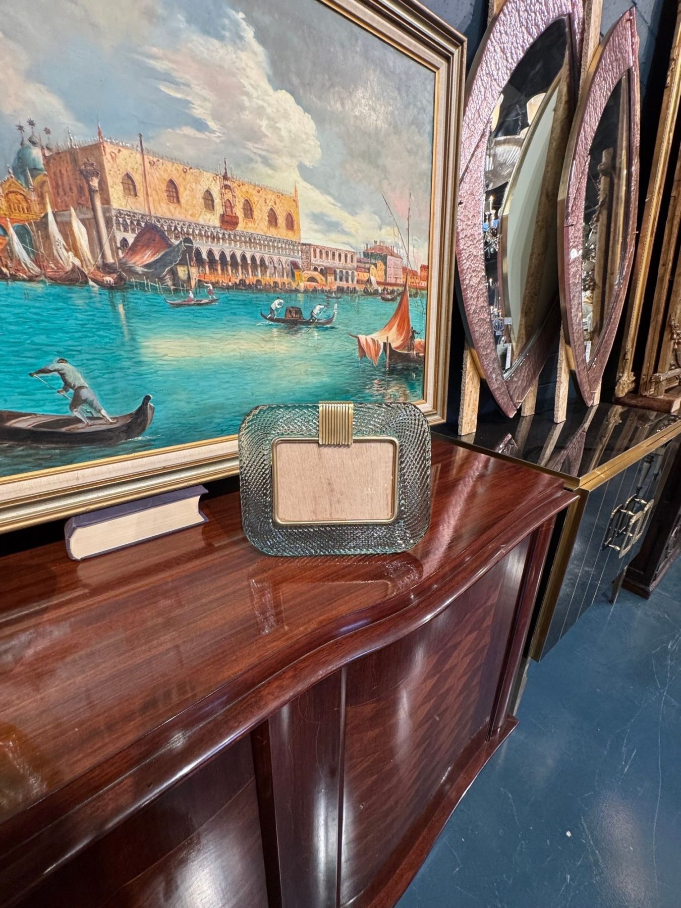 Italian Murano Fontana Green Picture Frame - Image 4