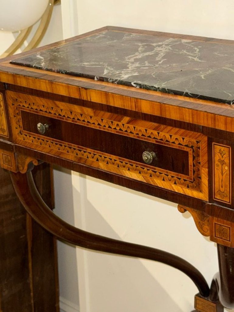 19th c. Italian Inlaid Mahogany Wall Console - Image 5