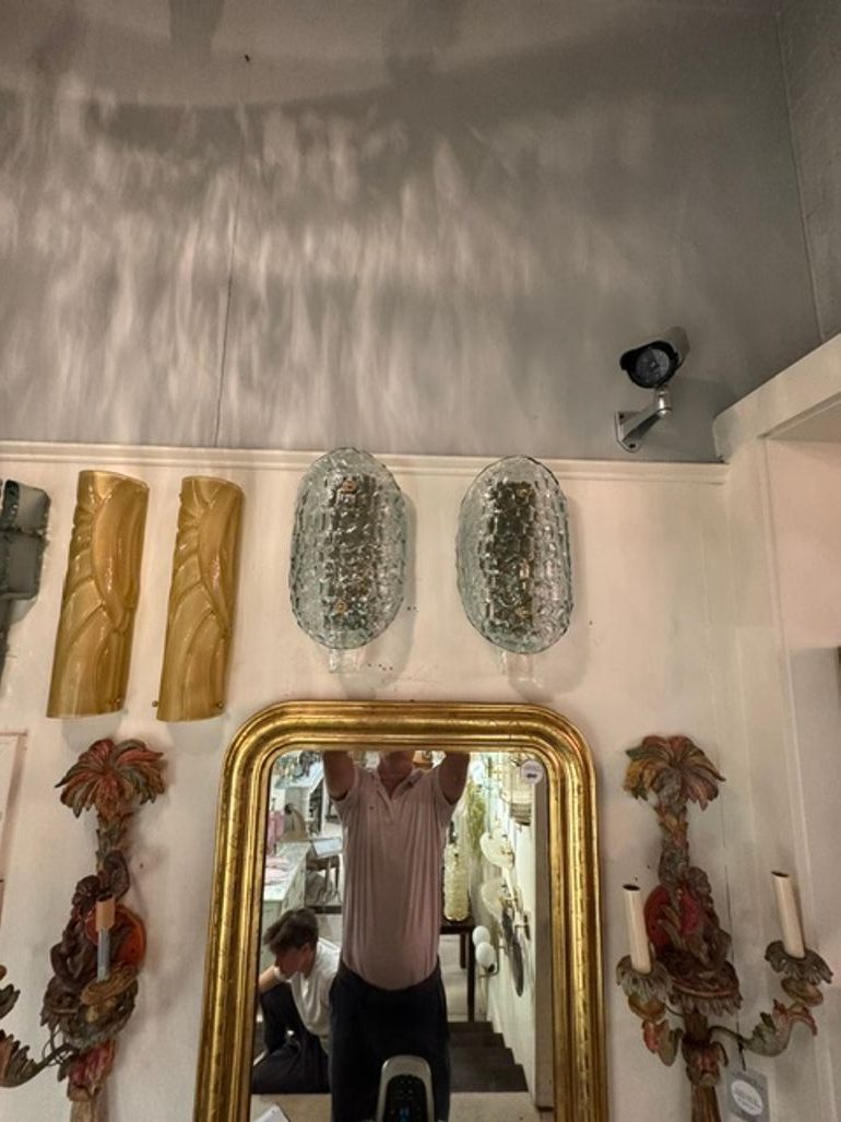 Pair of Murano Turtle Shell Sconces in Fontana Green - Image 5