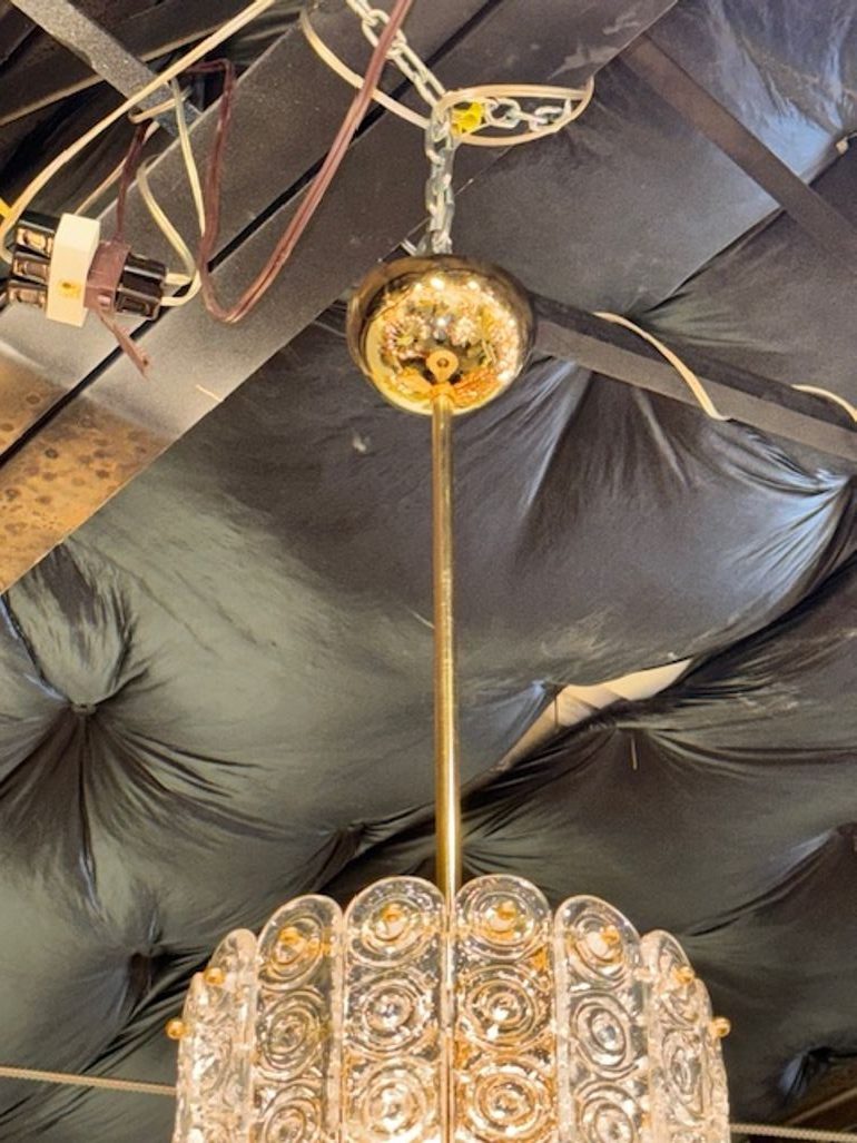 Modern Patterned Murano Glass and Brass Lantern - Image 5