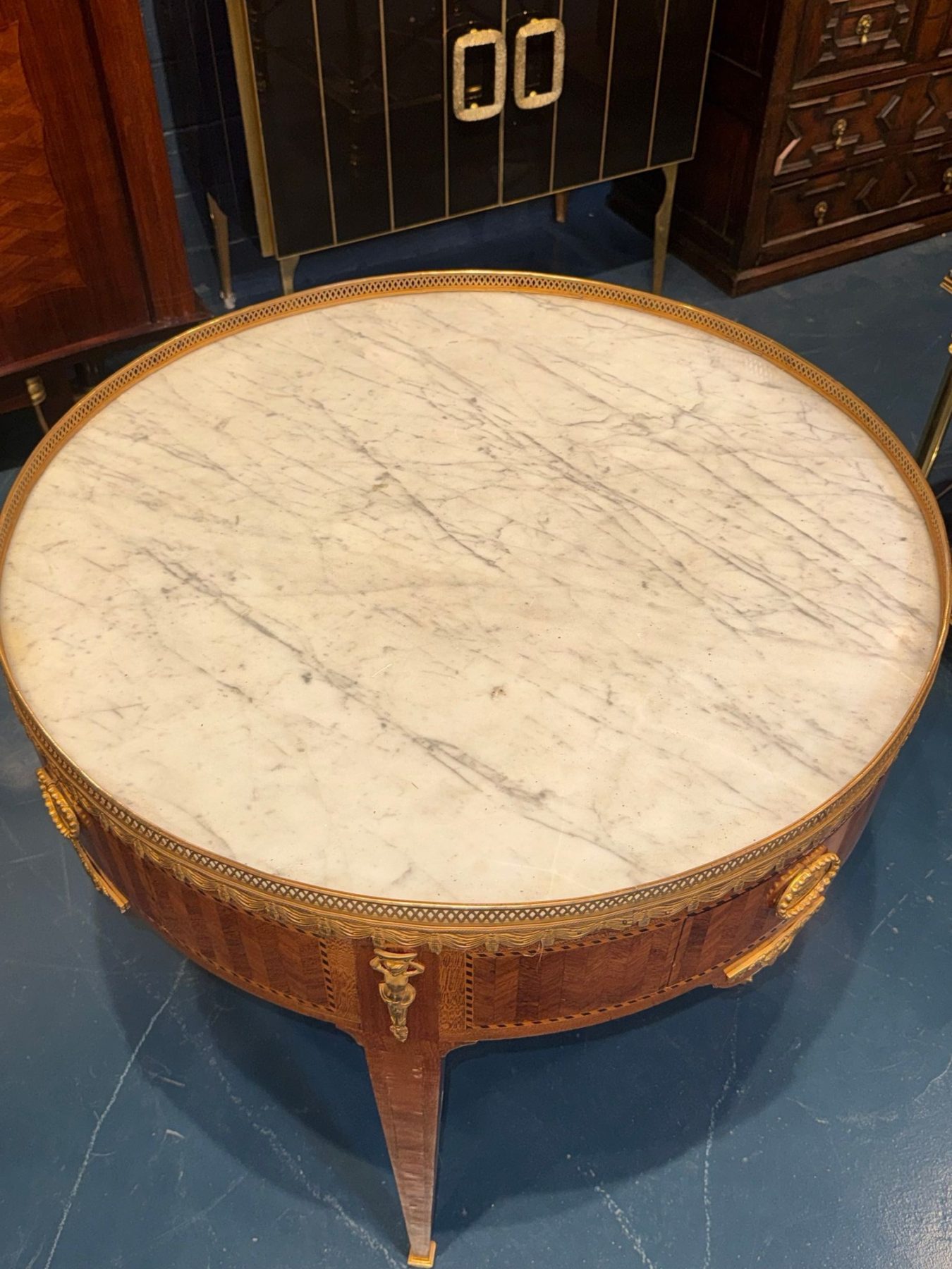 19th c. French Louis XVI Inlaid Center Table - Image 5