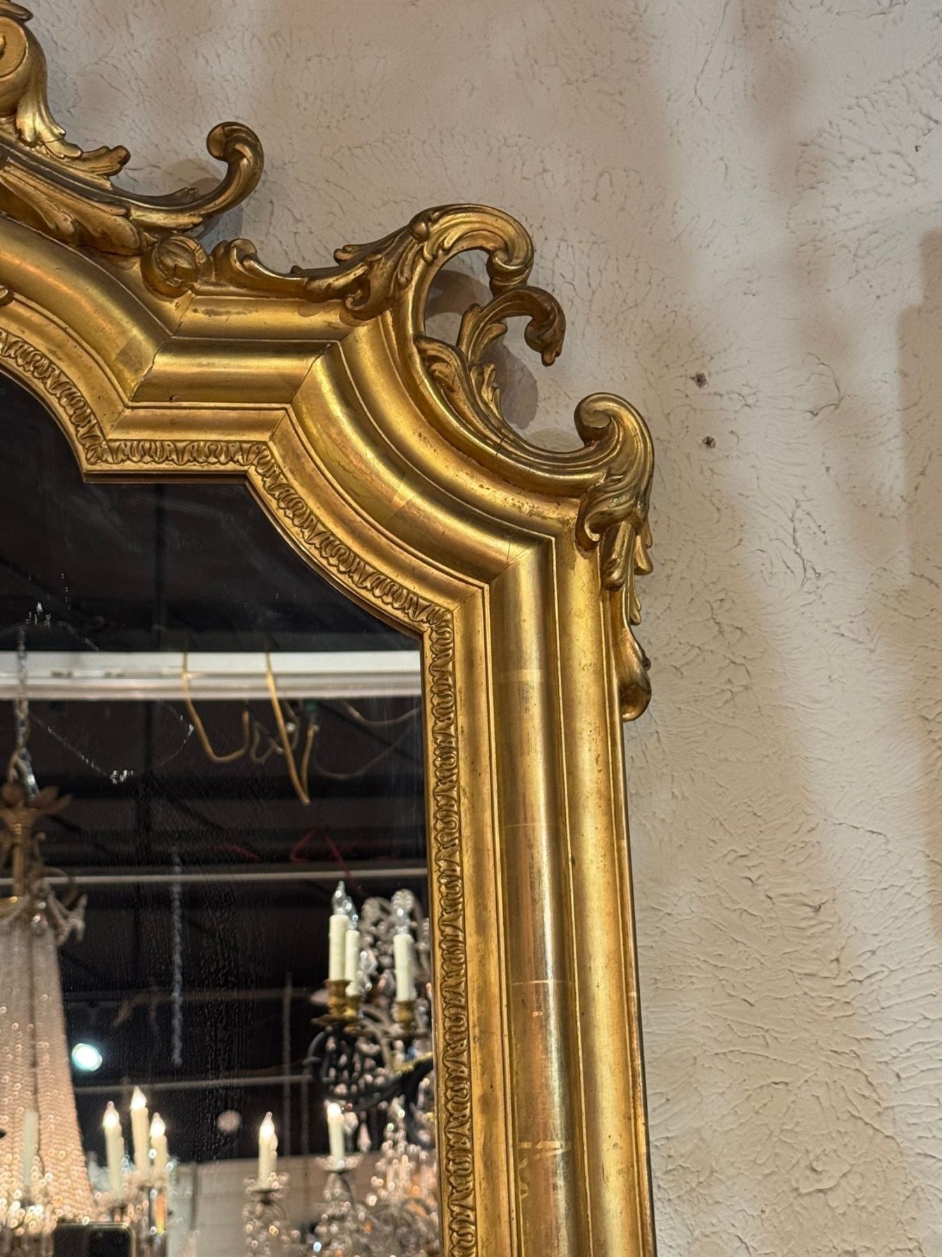 19th c. French Louis XVI Giltwood Mirror - Image 5