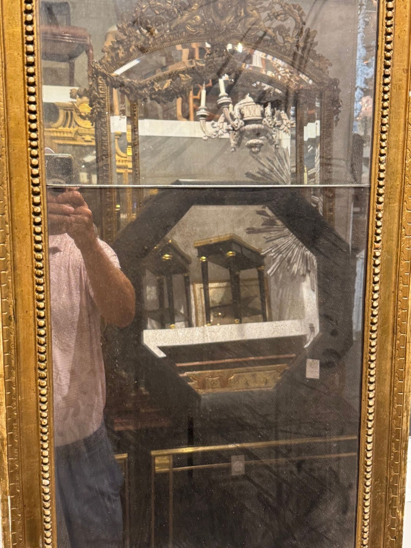 19th c. Swedish Neoclassical Giltwood Mirror - Image 5