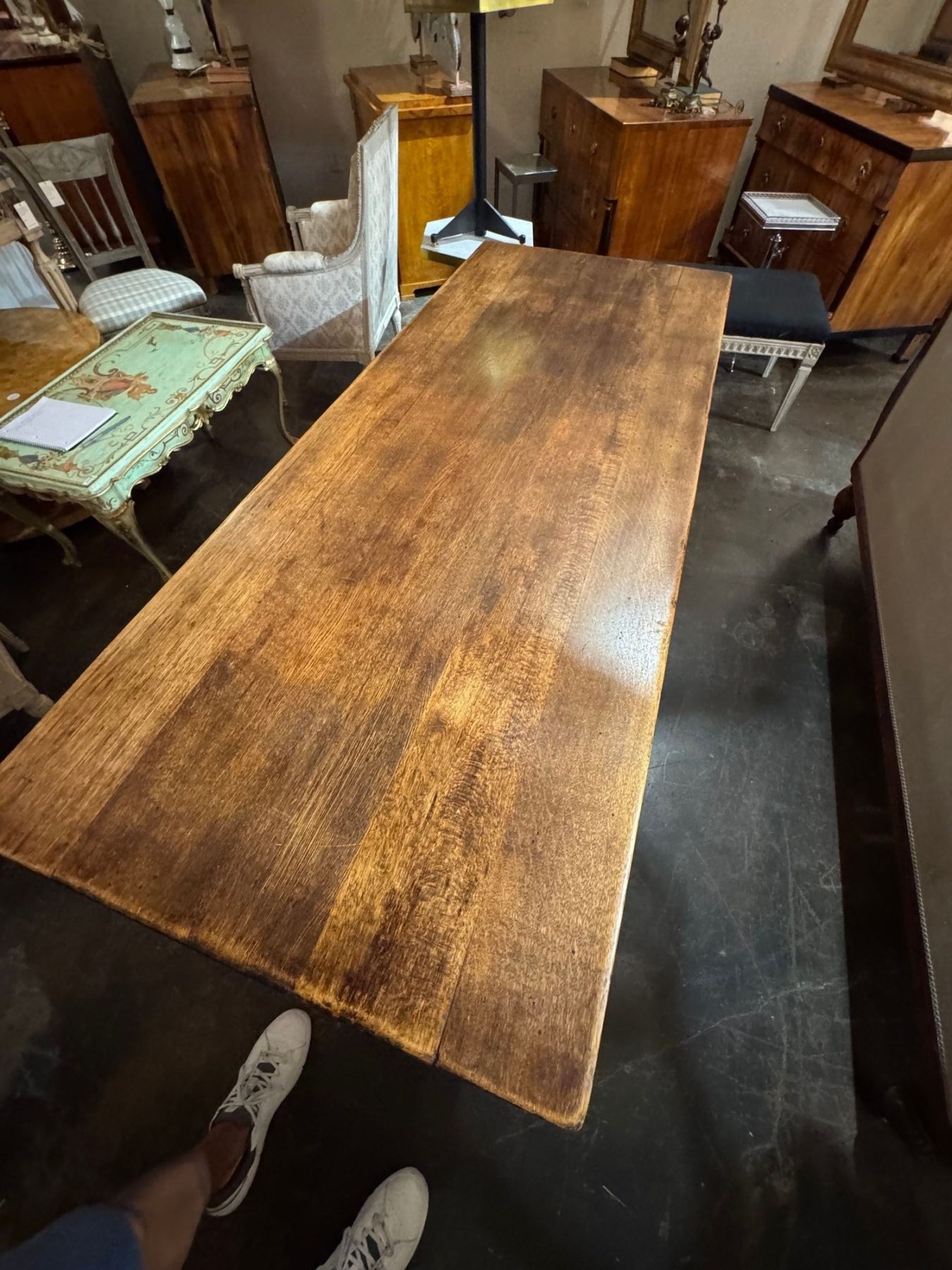 19th c. Spanish Walnut Trestle Table - Image 5