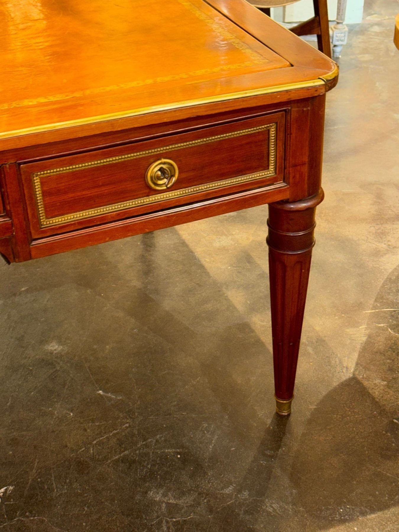 Large 19th c. French Louis XVI Walnut Bureau Plat - Image 5