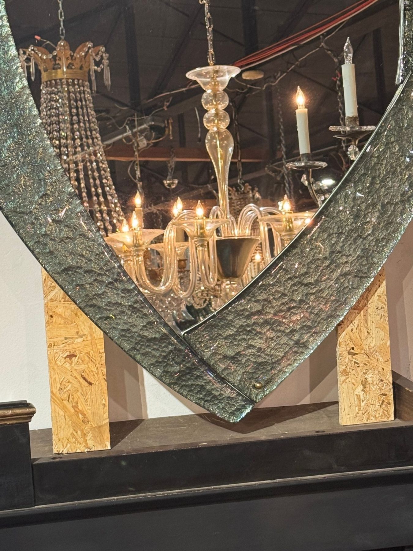 Pair of Modernist Murano Mirrors in Fontana Green - Image 6