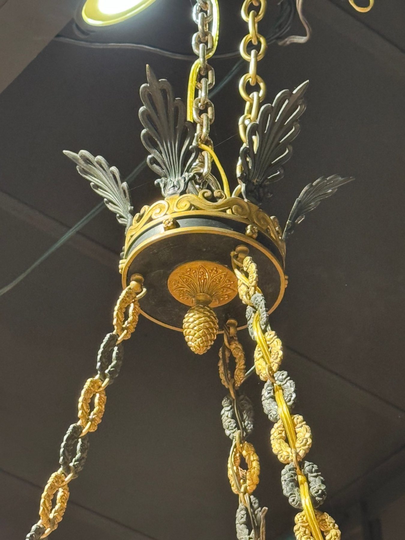 Late 19th c. French Empire Bronze Chandelier - Image 6