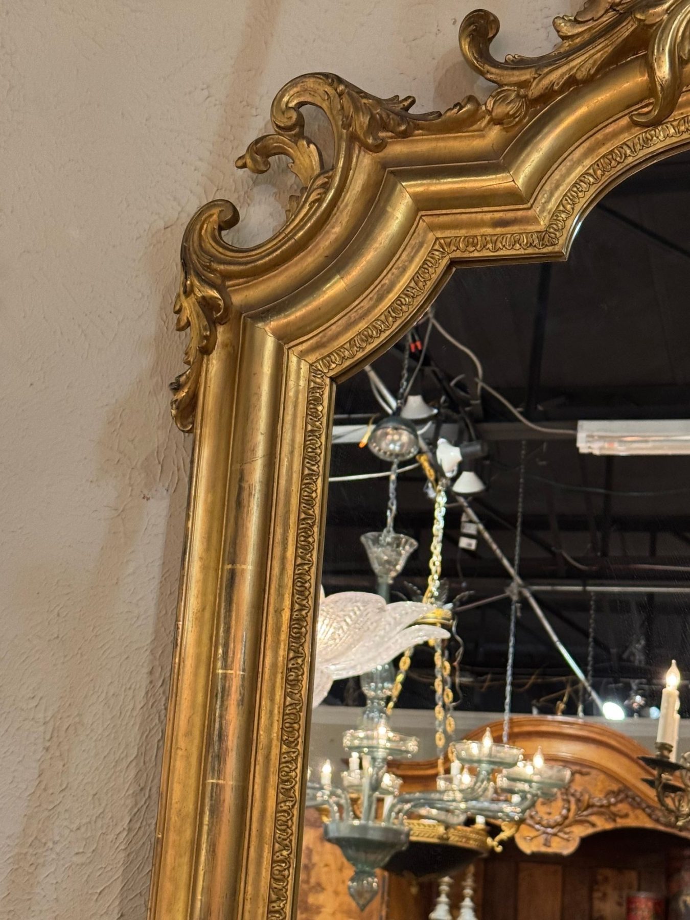 19th c. French Louis XVI Giltwood Mirror - Image 6