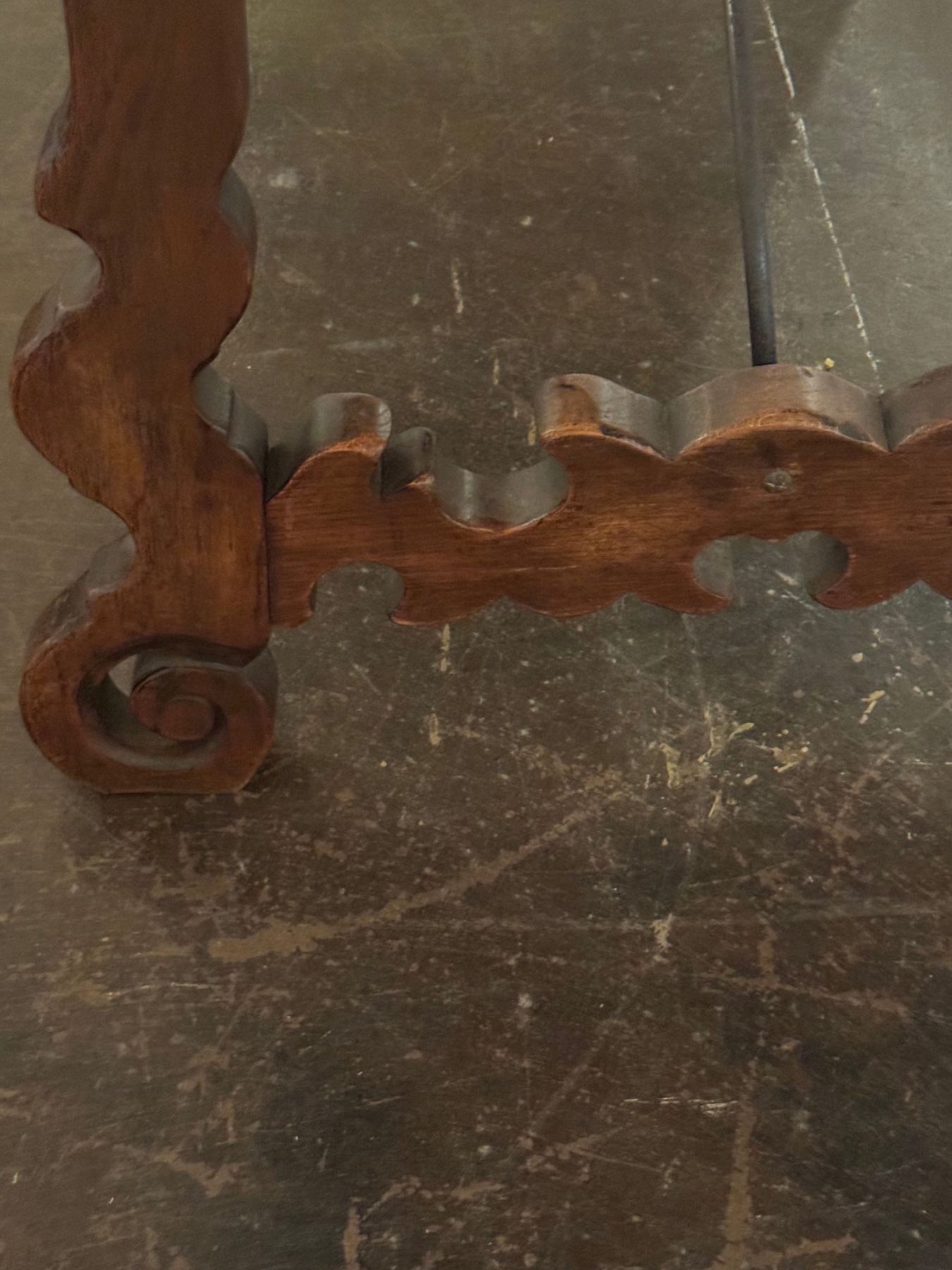 19th c. Spanish Walnut Trestle Table - Image 7