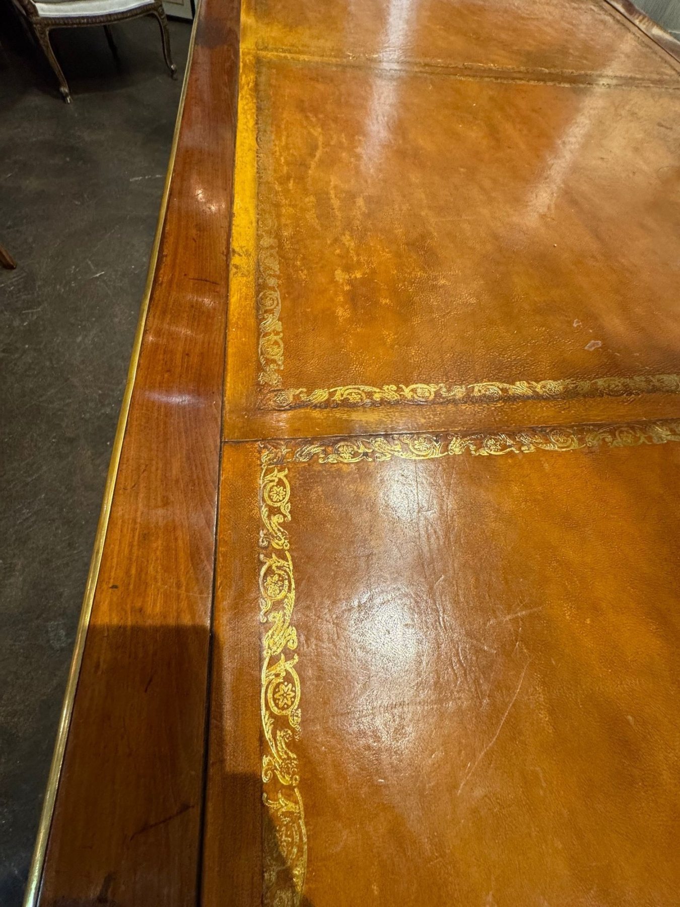 Large 19th c. French Louis XVI Walnut Bureau Plat - Image 7