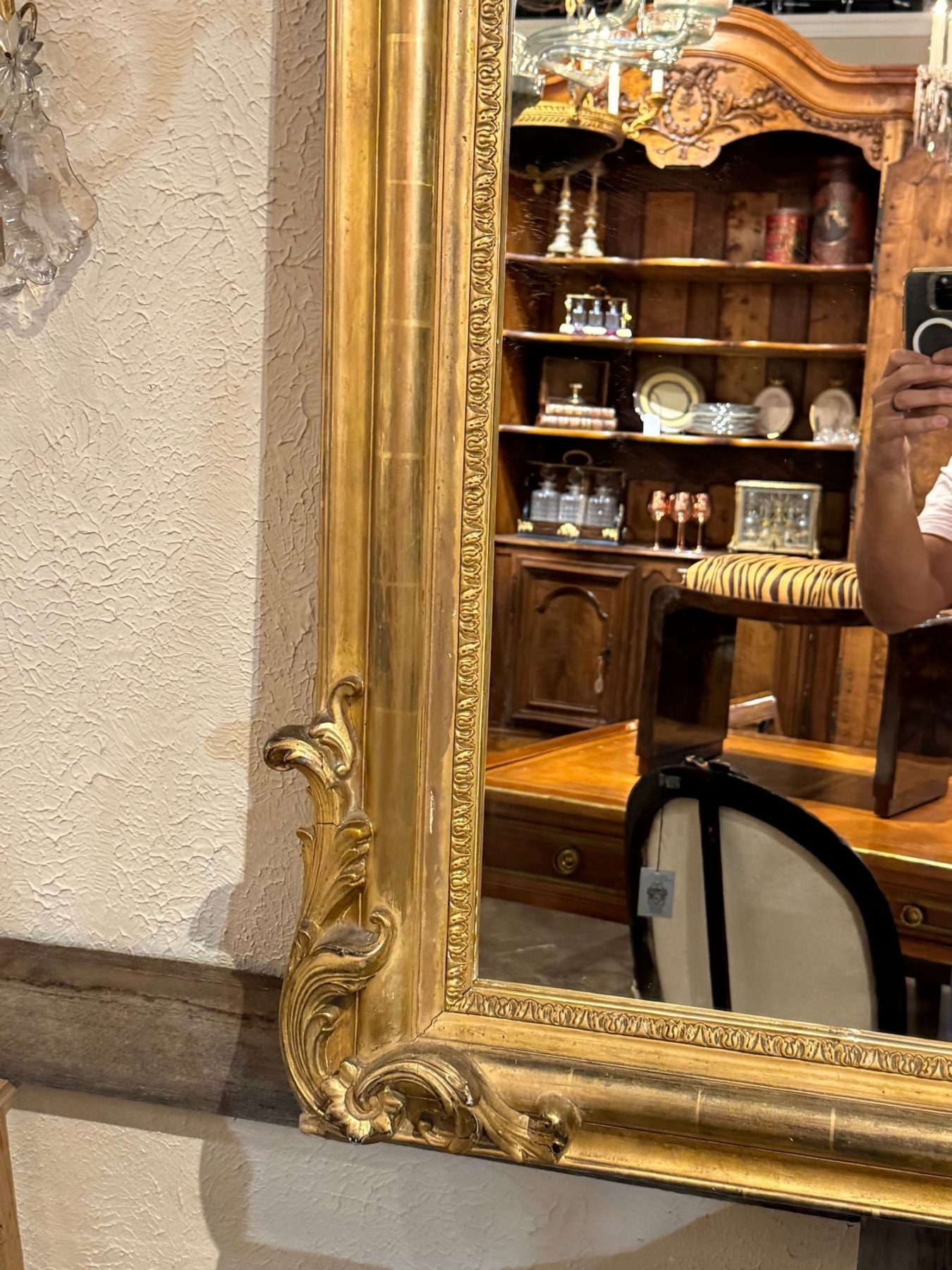 19th c. French Louis XVI Giltwood Mirror - Image 7
