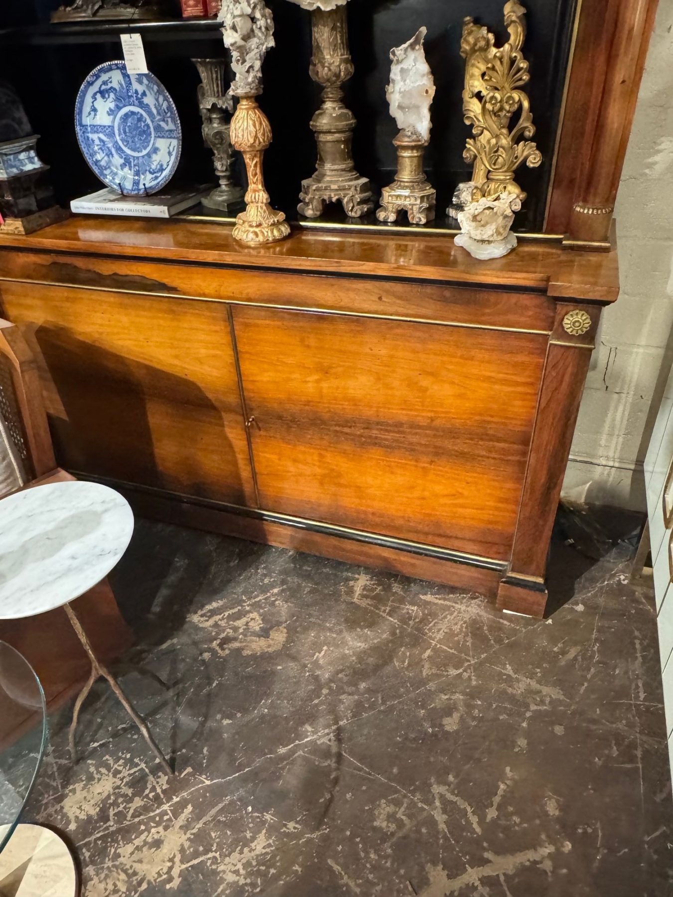Pair of French Empire Walnut Display Cabinets - Image 7