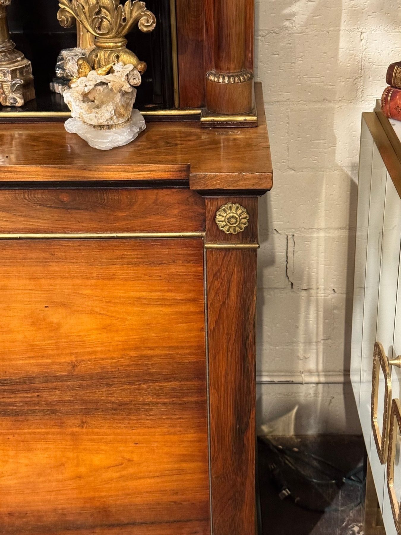 Pair of French Empire Walnut Display Cabinets - Image 8