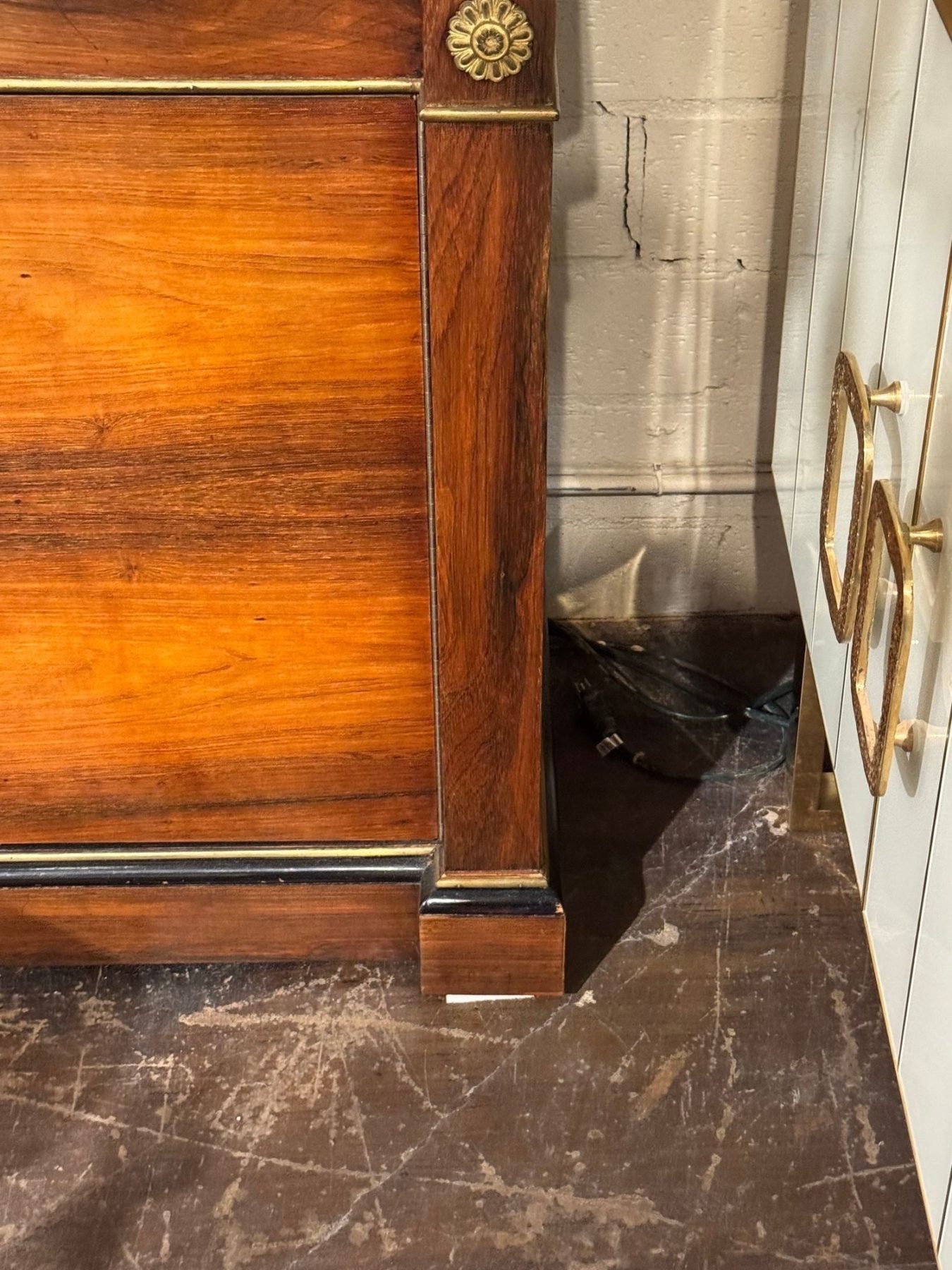 Pair of French Empire Walnut Display Cabinets - Image 9