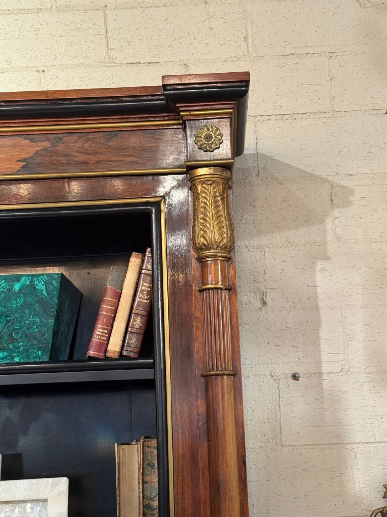 Pair of French Empire Walnut Display Cabinets - Image 10