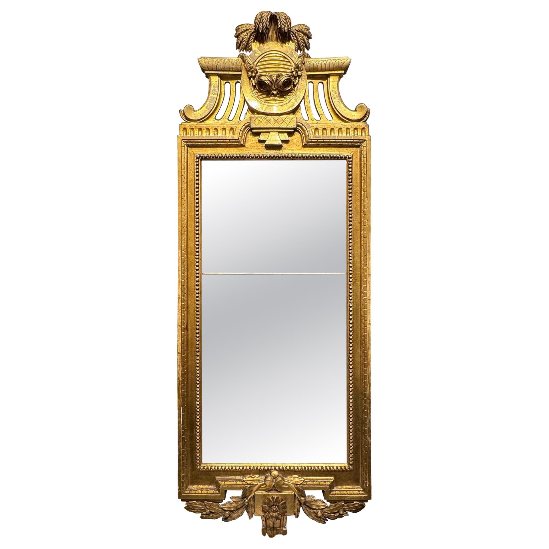 19th c. Swedish Neoclassical Giltwood Mirror