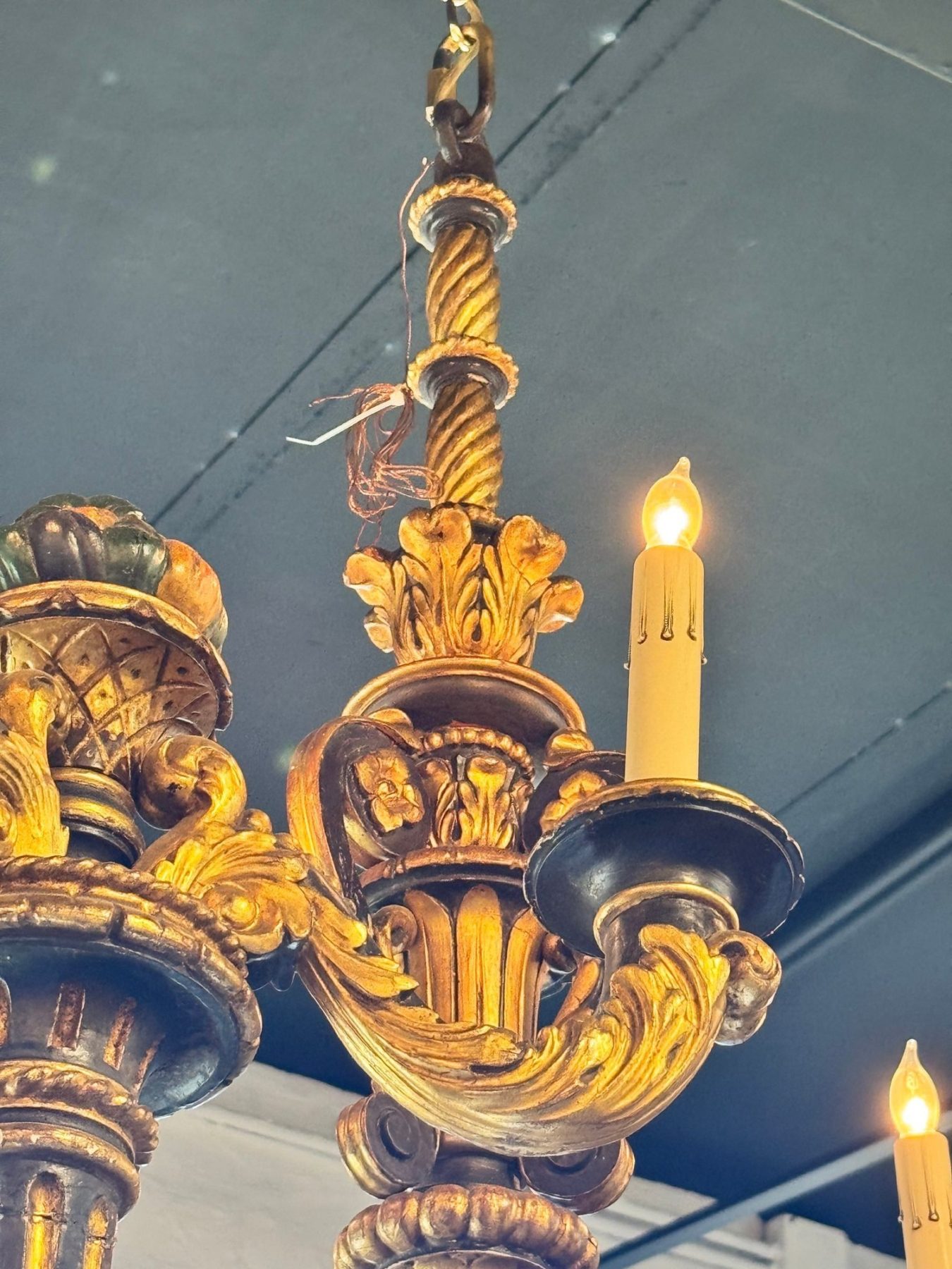 19th c. French Giltwood Chandelier - Image 11