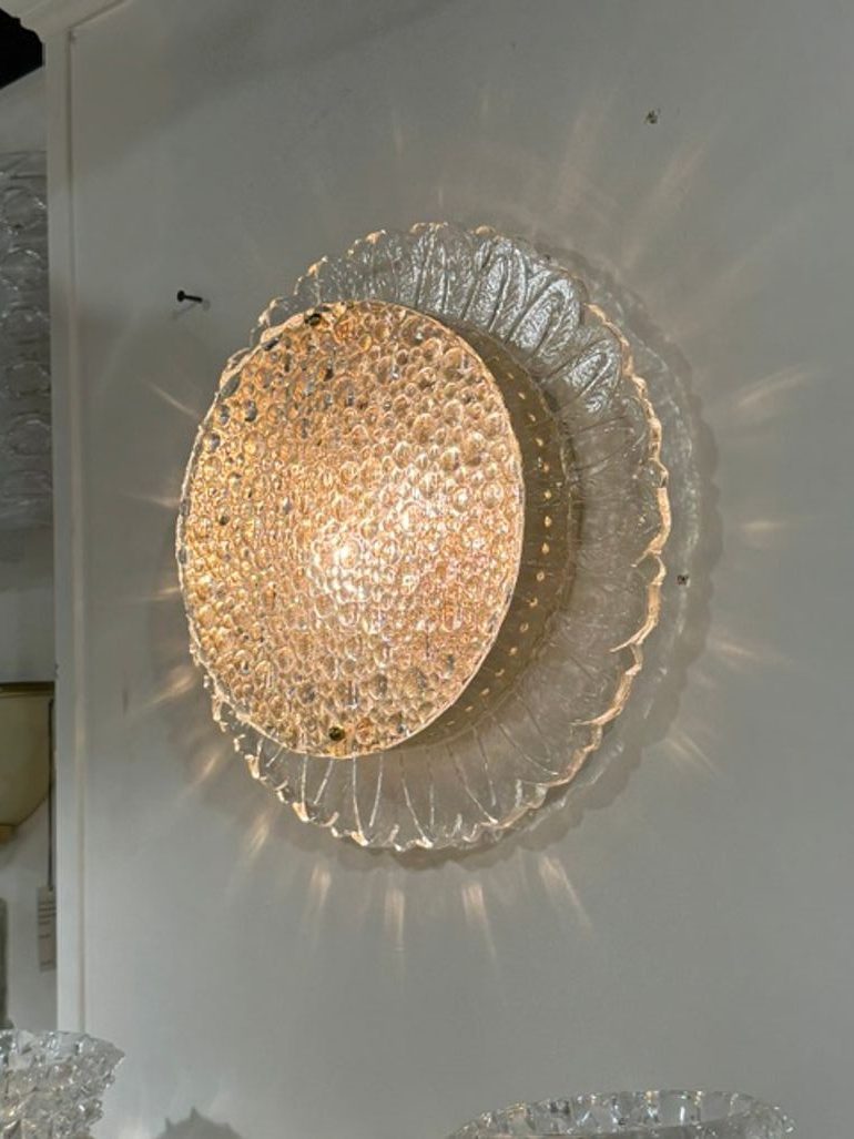 Murano Gold and Clear Glass Sunburst Sconces - Image 2