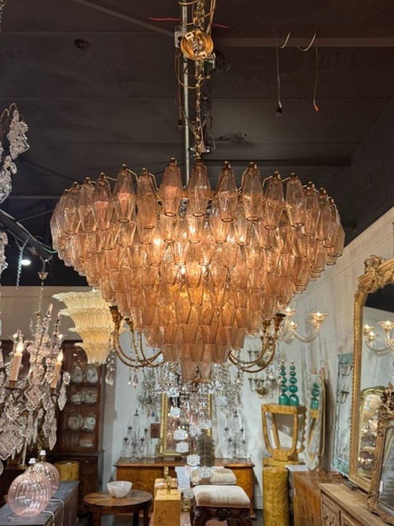 Modern Murano Poliheder Glass Chandelier in Fume’ - Image 2