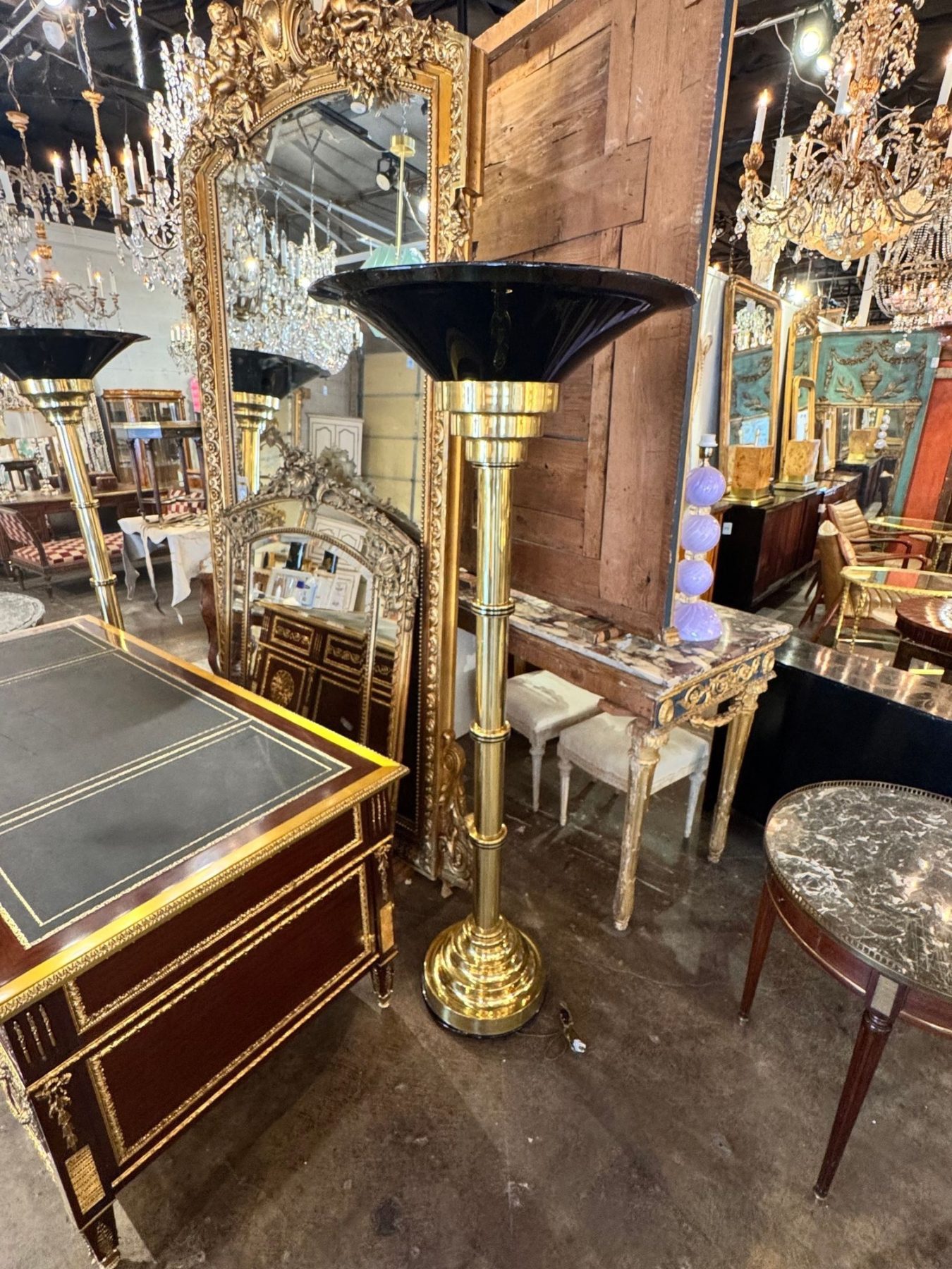 Vintage Italian Large Brass Floor Lamps - Image 2